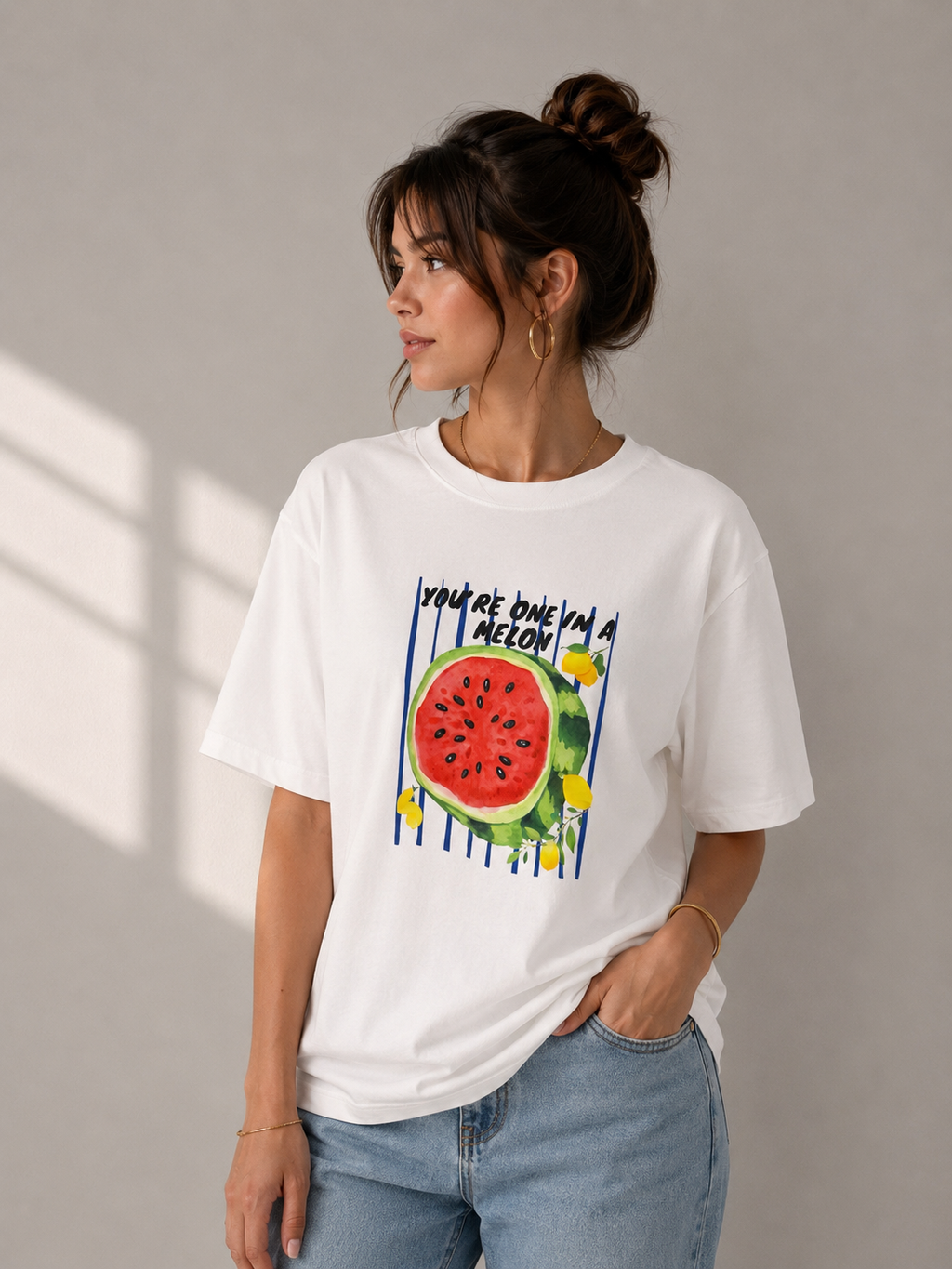 Kadın Bisiklet Yaka Summer Collection Baskılı Regular T-Shirt