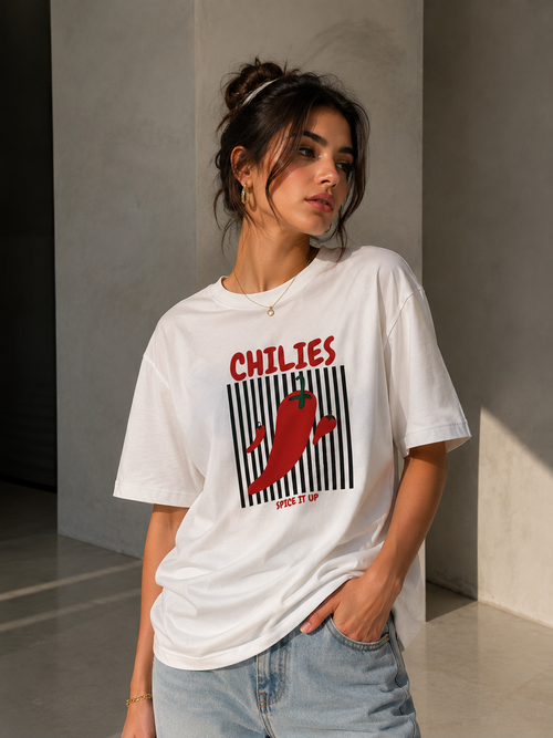 Kadın Bisiklet Yaka Summer Collection Baskılı Regular T-Shirt
